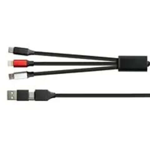 Python USB 6-in-1 Ladekabel 3A Textilmantel schwarz 1,2m – Bild 2