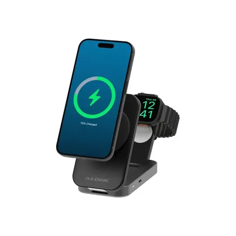 Alogic Flip - Kabelloses Ladegerät - 2-in-1, Qi2 – Bild 2