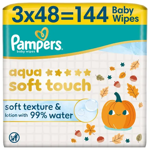 Pampers Feuchttücher aqua soft touch, 3er Pack – Bild 2