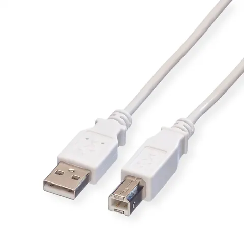 VALUE USB 2.0 Kabel, Typ A-B, weiß, 3 m – Bild 2