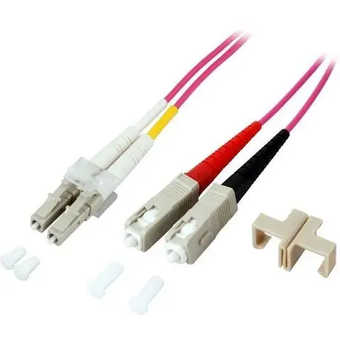 Duplex Patchkabel LC-SC OM4, 5m LSZH 2mm erikaviolett – Bild 2