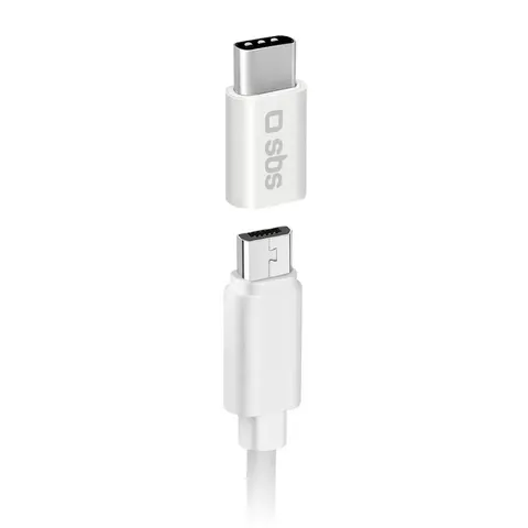Adapter, Micro-USB weiblich zu Typ C männlich, Weiß – Bild 2