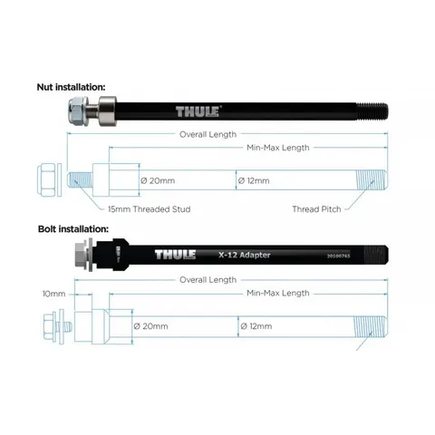 Thule Achsadapter Maxle Trek M12x1,75 192 oder 198mm Befestigung-Mutter – Bild 2