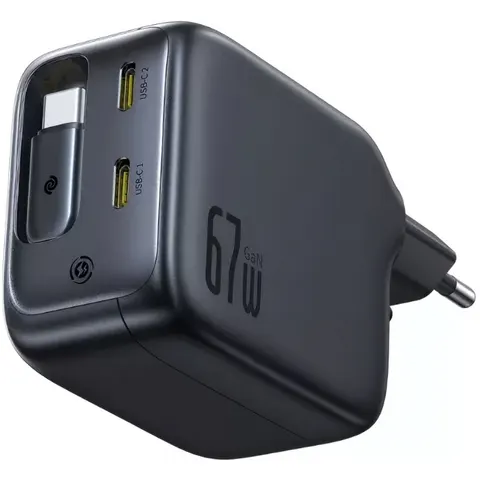 Netzladegerät mit USB-C Kabel Baseus EnerCore CJ11, 67W, 3.35A, 2 x USB-C, Schwarz E0121E00 – Bild 2