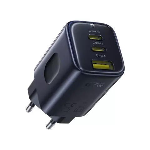 Baseus PicoGo AE11 Netzladegerät, 67W, 1 x USB-A - 2 x USB-C, Schwarz E0121200 – Bild 2