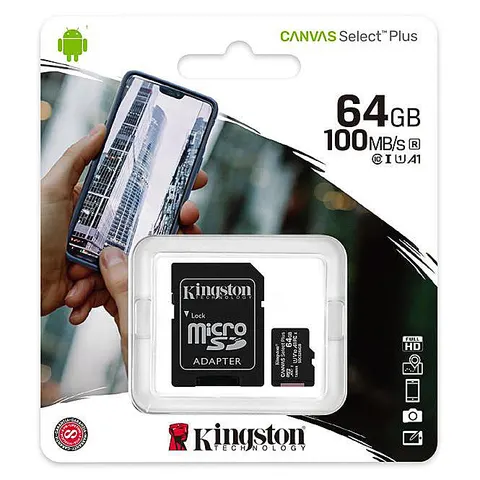 Kingston Canvas Select Plus microSDXC 64GB | Class 10 UHS-I | Mit Adapter – Bild 2