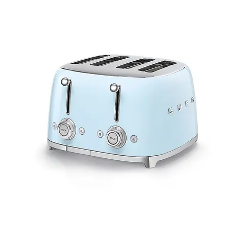 Smeg Toaster TSF03PBEU, 4 kurze Schlitze, 3000 W – blau – Bild 2