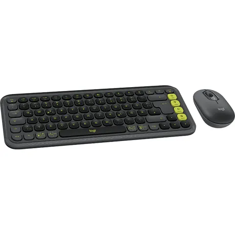Logitech POP ICON COMBO, Grafit/Grün, Bluetooth, Deutsch – Bild 2