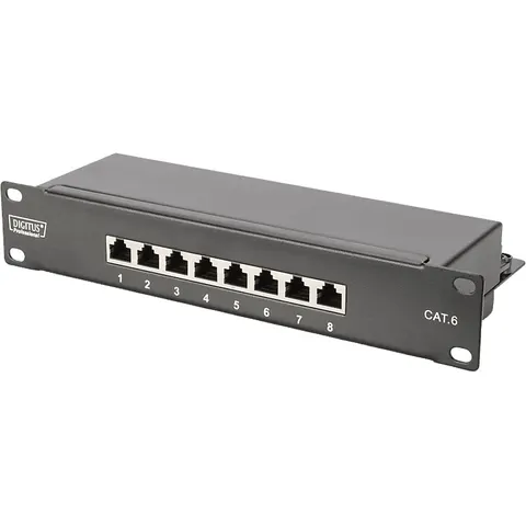 DIGITUS 10, Patch Panel Kat.6, Klasse E, 8 x RJ45, 1 HE – Bild 3