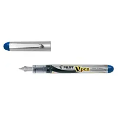 PILOT Einweg-Füllhalter V-Pen Silver, blau – Bild 2