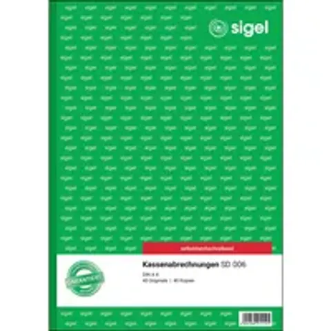sigel Formularbuch , Kassenabrechnung, , A4, 2 x 40 Blatt, SD – Bild 2