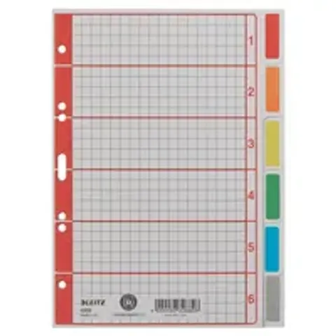LEITZ Karton-Register extrastark, blanko, A5, 6-teilig, grau – Bild 2