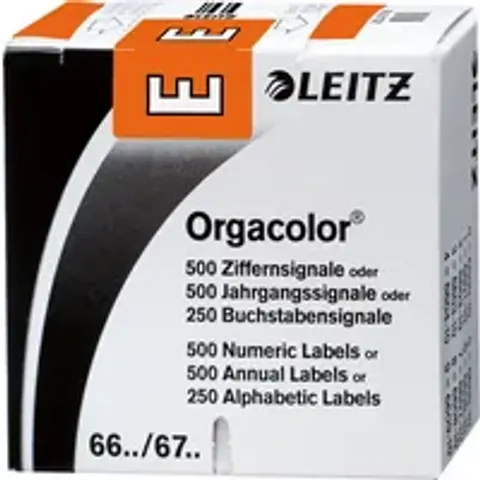 LEITZ Buchstabensignal Orgacolor , E, , auf Rolle, orange – Bild 2