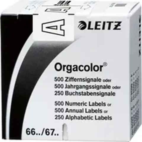 LEITZ Buchstabensignal Orgacolor , A, , auf Rolle, weiß – Bild 2