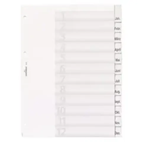 DURABLE Kunststoff-Register, A4, 12-teilig, transparent – Bild 4
