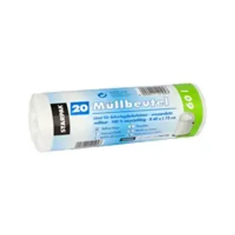 STARPAK Mülleimerbeutel LDPE, 60 Liter, weiß – Bild 2