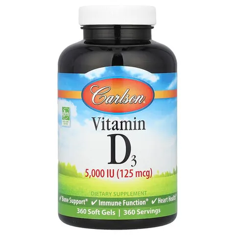 Carlson, Vitamin D3, 125 mcg (5,000 IU), 360 Soft Gels – image 2