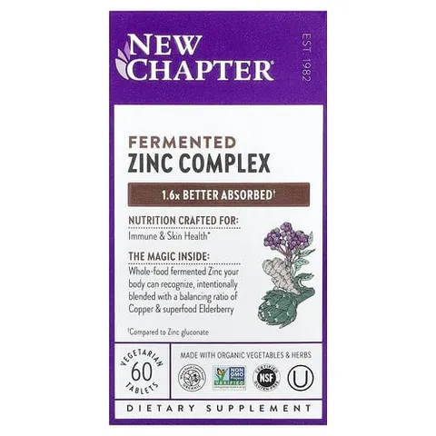 Chapter, Fermented Zinc Complex, 60 Vegetarian Tablets – image 2