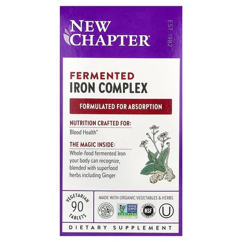 Chapter, Fermented Iron Complex, 90 Vegetarian Tablets – image 2