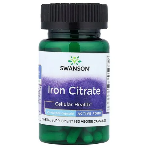 Swanson Vitamins, Iron Citrate, Active Form, 25 mg, 60 Veggie Capsules – image 2