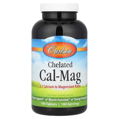 Carlson, Chelated Cal-Mag, 180 Tablets – image 2