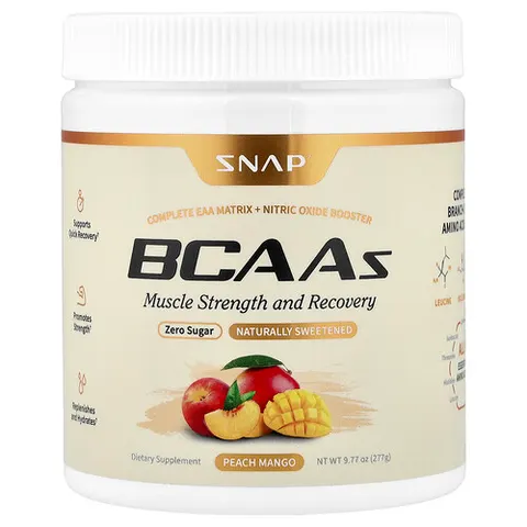Snap Supplements, BCAAs, Peach Mango, 9.77 oz (277 g) – image 2