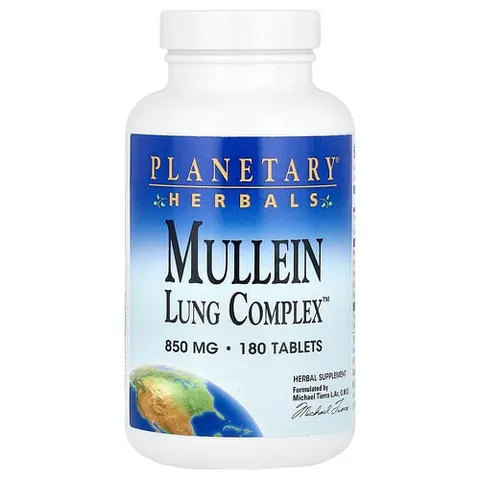 Planetary Herbals, Mullein Lung Complex, 850 mg, 180 Tablets – image 2