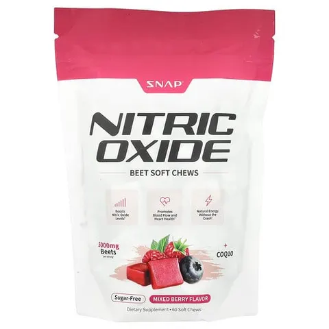 Snap Supplements, Nitric Oxide Beet Soft Chews, Sugar Free, Mixed Berry, 60 Soft Chews – image 2