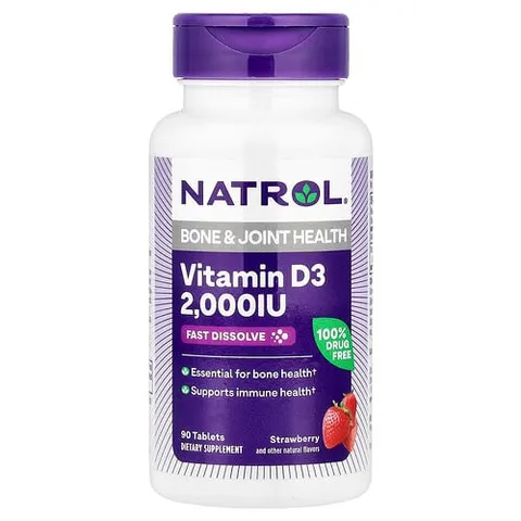 Natrol Vitamin D3 Fast Dissolve, 2000IU - 90 tabs – image 2