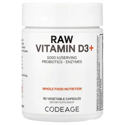 Codeage, Raw Vitamin D3+, 5,000 IU, 60 Vegetable Capsules – image 2