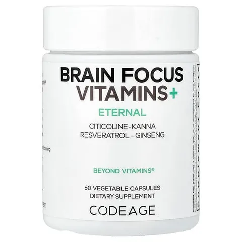 Codeage, Brain Focus Vitamins+, 60 Vegetable Capsules – image 2