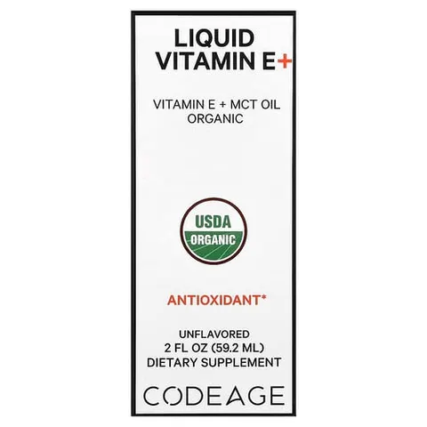 Codeage, Liquid Vitamin E+, Unflavored, 2 fl oz (59.2 ml) – image 2