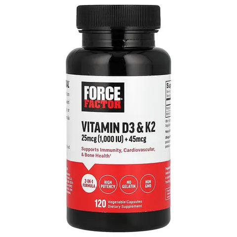 Force Factor, Vitamin D3 & K2 , 120 Vegetable Capsules – image 2