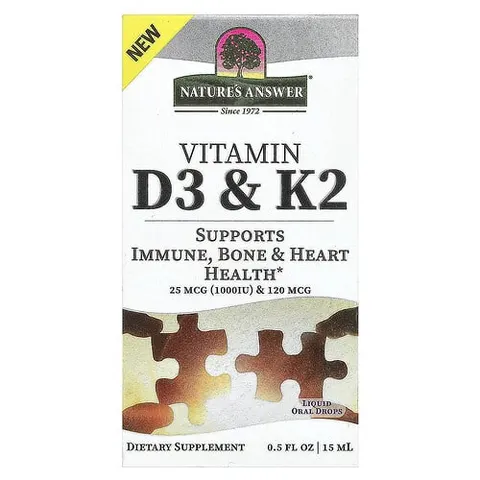 Nature's Answer Vitamin D3 & K2 Liquid Drops Lemon - 15ml – image 2