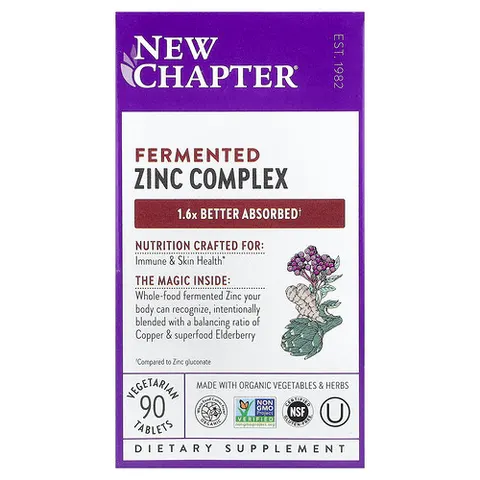 Chapter, Fermented Zinc Complex, 90 Vegetarian Tablets – image 2