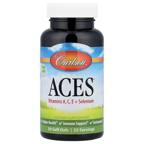Carlson, ACES, Vitamins A, C, E + Selenium, 50 Soft Gels – image 2