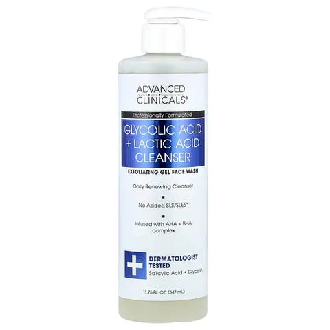Advanced Clinicals, Glycolic Acid + Lactic Acid Cleanser, 11.75 fl oz (347 ml) – image 2