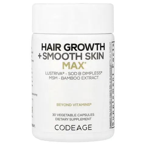 Codeage, Hair Growth + Smooth Skin, Max, 30 Vegetable Capsules – image 2