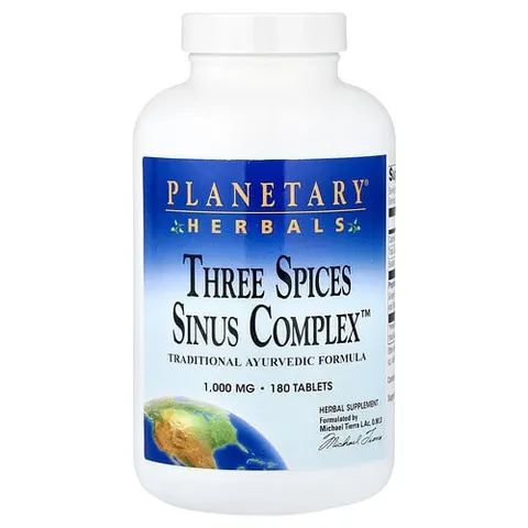 Planetary Herbals, Three Spices Sinus Complex, 180 Tablets – image 2