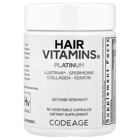 Codeage, Hair Vitamins, Platinum, 90 Vegetable Capsules – image 2