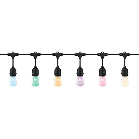 WiZ String Lights LED-Außenlichterkette, 14,8 m, CCT, RGB – schwarz – Bild 2