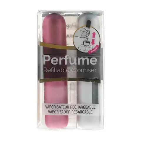 Pressit Refillable Perfume Atomiser Duo Pack - Silver & Pink – image 2