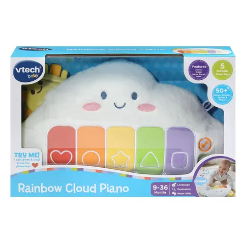 Vtech Rainbow Cloud Interactive Kids Piano Toy – image 2