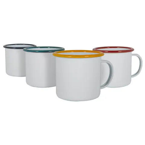 Argon Tableware White Enamel Espresso Cups - 130ml - 4 Colours Multi 4 Colours – image 2