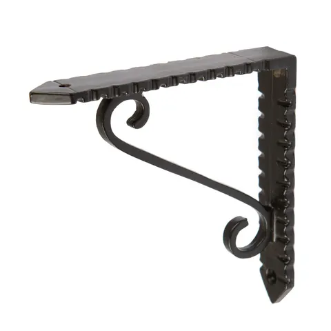 Hammer & Tongs Notched Scroll Iron Shelf Bracket - D105mm - Black – image 2