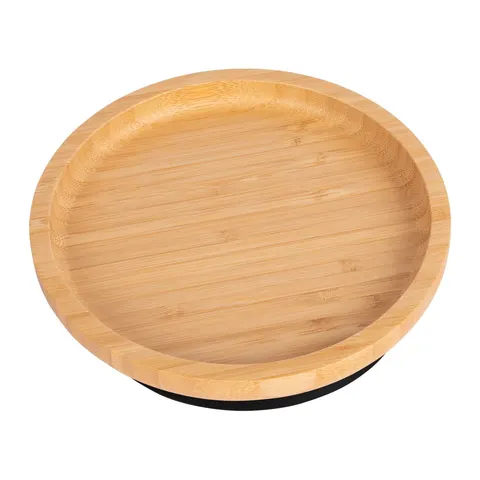 Tiny Dining Children's Bamboo Suction Round Plate - Black – image 2