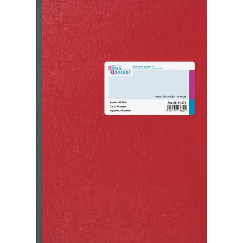 König & Ebhardt Kladde kariert – rot – Bild 2
