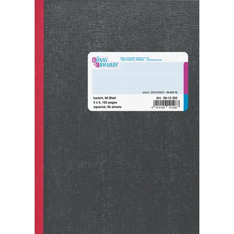 König & Ebhardt Geschäftsbuch Hartpappe – schwarz – Bild 2