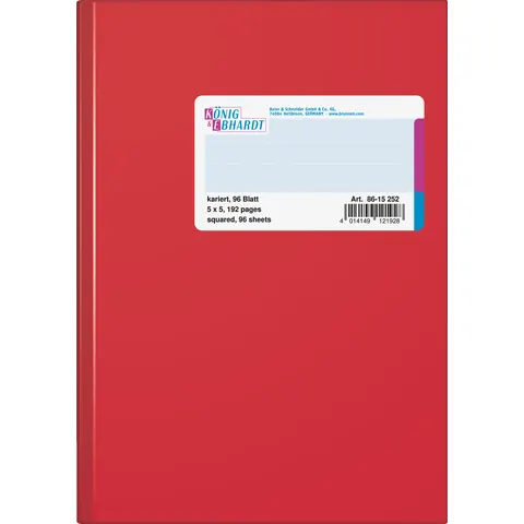 König & Ebhardt Geschäftsbuch Graupappe – rot – Bild 2