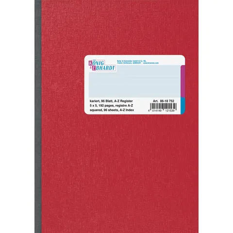 König & Ebhardt Registerbuch kariert – rot – Bild 2